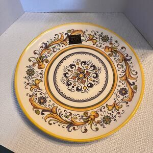 Ceramica Cuore Tuscan style yellow floral dinner stoneware 11” SET OF 4